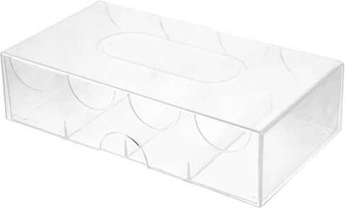 SAFIGLE Transparent Multi-Grid Poker Chip Storage Box - 4 Compartment Acrylic Organizer for Poker Chips and Small Items - Compact Chips Chip Case Chip Holder in Saudi Arabia