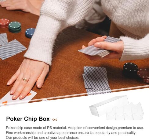 SAFIGLE Transparent Multi-Grid Poker Chip Storage Box - 4 Compartment Acrylic Organizer for Poker Chips and Small Items - Compact Chips Chip Case Chip Holder in Saudi Arabia