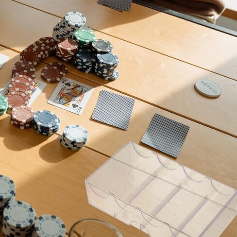 SAFIGLE Transparent Multi-Grid Poker Chip Storage Box - 4 Compartment Acrylic Organizer for Poker Chips and Small Items - Compact Chips Chip Case Chip Holder in Saudi Arabia