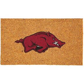 Team Sports America NCAA University of Arkansas Coir Doormat 36"x24", Official Full Color Team Logo, Extra Large Front Door Mat, Outdoor Indoor Entrance Rug, Non-Slip Welcome Mat for Porch Patio in Kuwait