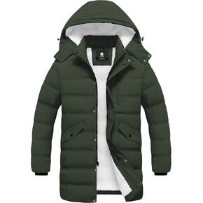 Pursky Men's Long Winter Coat Warm Sherpa Lined Quilted Puffer Jacket Waterproof Thicken Puffy Parka with Hood in Kuwait
