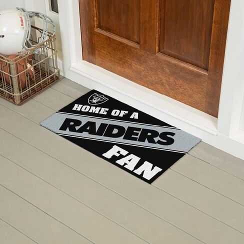 سجادة باب رياضية مرخصة رسميًا مقاس 28 × 16 بوصة من Team Sports America Oakland Raiders، سجادة لمحبي الرياضات الداخلية والخارجية مقاس 28 × 16 بوصة in Saudi Arabia
