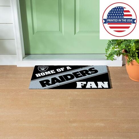 سجادة باب رياضية مرخصة رسميًا مقاس 28 × 16 بوصة من Team Sports America Oakland Raiders، سجادة لمحبي الرياضات الداخلية والخارجية مقاس 28 × 16 بوصة in Saudi Arabia