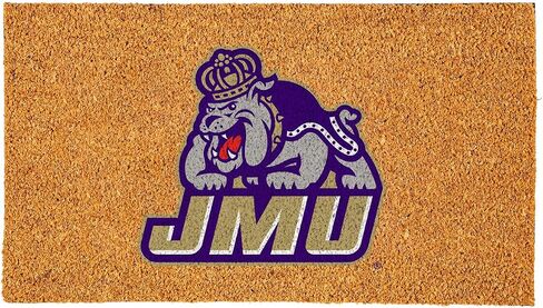 Team Sports America NCAA James Madison University Natural Coir Doormat | Official Full Color Team Logo | 28 x 16 Inches | Non Slip Back | Front Door Welcome Floor Mats | Indoor Outdoor Entrance Rug in Saudi Arabia
