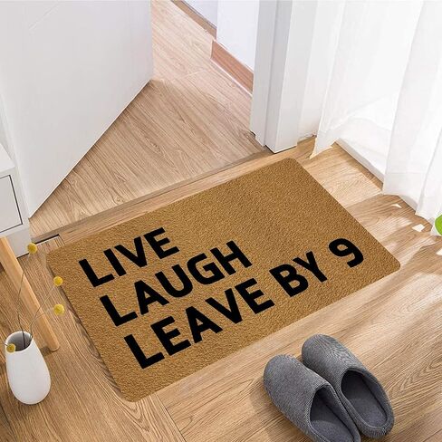 ممسحة ترحيب مرحة من FunXiLin مقاس 29.5 سم × 17.7 سم لديكور المنزل، سجاد وحصائر مدخل الشرفة الأمامية الداخلية (أنا محظوظ بالدخول والخروج) in Kuwait