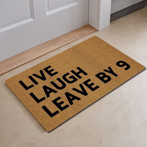 ممسحة ترحيب مرحة من FunXiLin مقاس 29.5 سم × 17.7 سم لديكور المنزل، سجاد وحصائر مدخل الشرفة الأمامية الداخلية (أنا محظوظ بالدخول والخروج) in Kuwait