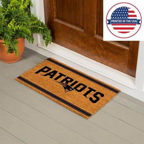 Team Sports America NFL New England Patriots Sports Doormat | Indoor Outdoor Entrance | 28 x 16 Inches | Non-Slip Front Door Mats | Official Licensed | Sports Fans Entryway Welcome Rug in Saudi Arabia