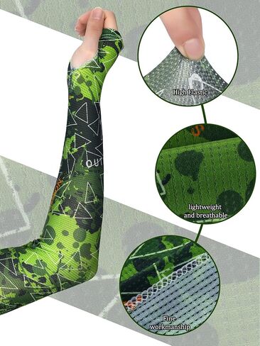 JenPen 6 Pairs Arm Sleeve with Thumb Holes Women Men UV Protection Cooling Sleeve Sports Compression Unisex Sleeve for Summer(Stylish Style) in Saudi Arabia