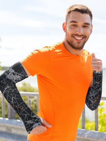 JenPen 6 Pairs Arm Sleeve with Thumb Holes Women Men UV Protection Cooling Sleeve Sports Compression Unisex Sleeve for Summer(Stylish Style) in Saudi Arabia