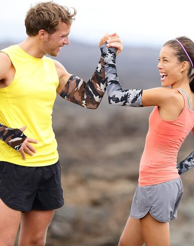 JenPen 6 Pairs Arm Sleeve with Thumb Holes Women Men UV Protection Cooling Sleeve Sports Compression Unisex Sleeve for Summer(Stylish Style) in Saudi Arabia