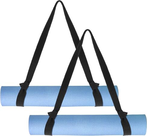 2 PCS Yoga Mat Carry Strap Yoga Mat Sling Mats Slap Band Easy Holder Strap Adjustable Durable Exercise Carrier for Carrying Exercise Mats or Stretching (Black) in Saudi Arabia