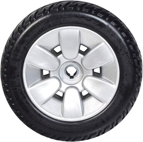 9"x3" (2.80/2.50-4) Flat-Free Drive Wheel Assembly with Silver Rim & Black Tire for Jazzy Select Elite & Pride TSS 300 - Mobility Power Chair Wheels with Low Profile Tires (WHLASMB2017) in Saudi Arabia