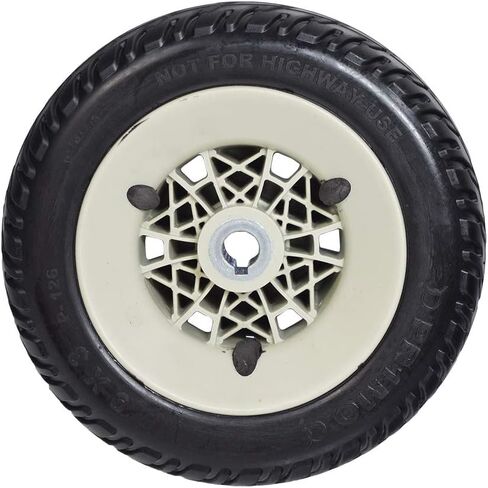 9"x3" (2.80/2.50-4) Flat-Free Drive Wheel Assembly with Silver Rim & Black Tire for Jazzy Select Elite & Pride TSS 300 - Mobility Power Chair Wheels with Low Profile Tires (WHLASMB2017) in Saudi Arabia