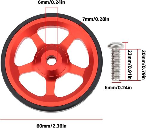 SING F LTD 2Pcs Bicycle Easy Wheels 60mm Aluminum Alloy Easywheel Compatible with Brompton Folding Bike in Saudi Arabia