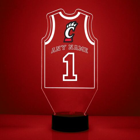 Custom University of Cincinnati (UC) Bearcats Volleyball LED Sign Night Light Lamp with Remote, Personalized Name, Text, Officially Licensed from The CLC by Mirror Magic Gifts, Made in The USA in Saudi Arabia