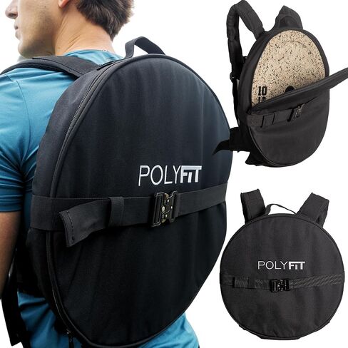 حقيبة ظهر Polyfit PL8 لألواح الأثقال الأولمبية - حقيبة ظهر مرجحة لتدريبات القوة والركض وتمارين الجيم - أسود in Kuwait