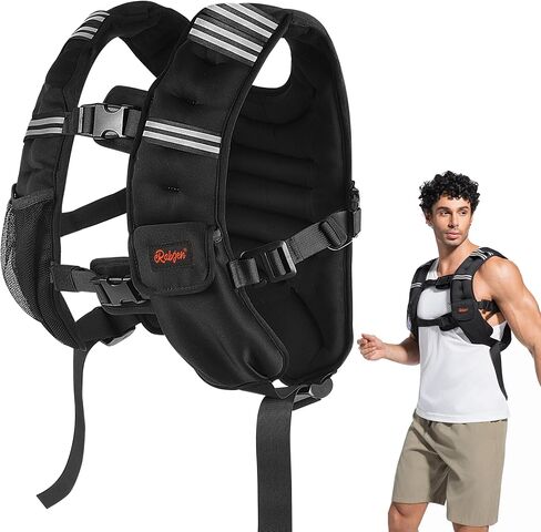 Weighted Vest, 12lbs/16lbs/20lbs/30lbs/40lbs Odorless, 6 Straps Size Adjustable for Woman Men, running, walking, Jogging, Workout Strength Training (Weight Not Adjustable) in Saudi Arabia