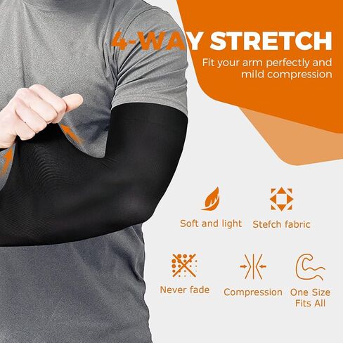 5 Pairs Arm Sleeves for Men Women, UV Sun Protection Compression Tattoo Sleeve Cover Up for Basketball Volleyball in Saudi Arabia