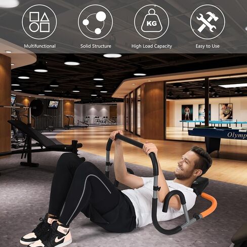 GYMAX Ab Crunch Trainer, Portable Ab Workout Equipment with Padded Headrest for Core Muscle Strength, Abdominal Exercise Machine for Suit Up Trainer for Home Gym Fitness in Saudi Arabia