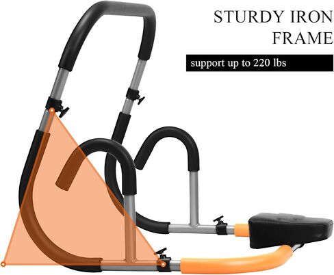 GYMAX Ab Crunch Trainer, Portable Ab Workout Equipment with Padded Headrest for Core Muscle Strength, Abdominal Exercise Machine for Suit Up Trainer for Home Gym Fitness in Saudi Arabia
