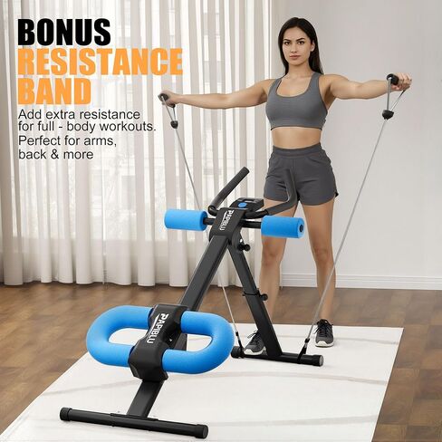 مدربي البطن - جهاز تدريب عضلات البطن قابل للتعديل، معدات تمرين البطن قابلة للطي مع حماية للركبة - مدرب القوة الأساسية في صالة الألعاب الرياضية المنزلية للرجال والنساء in Kuwait