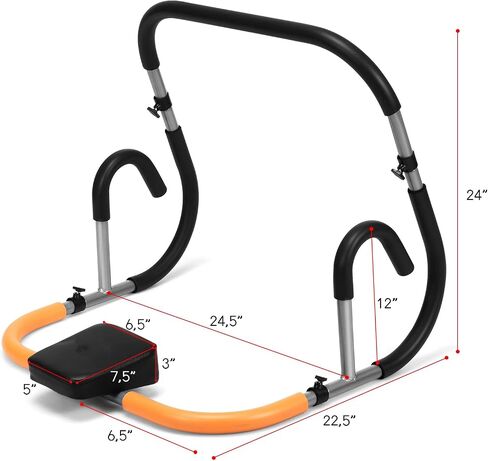 GYMAX Ab Crunch Trainer, Portable Ab Workout Equipment with Padded Headrest for Core Muscle Strength, Abdominal Exercise Machine for Suit Up Trainer for Home Gym Fitness in Saudi Arabia