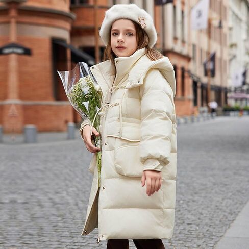 Winter Coats for Girls with Hood Thicken Water Resistant Long Puffer Jacket Trendy Warm Quilted Jackets 7-15 Years in Saudi Arabia