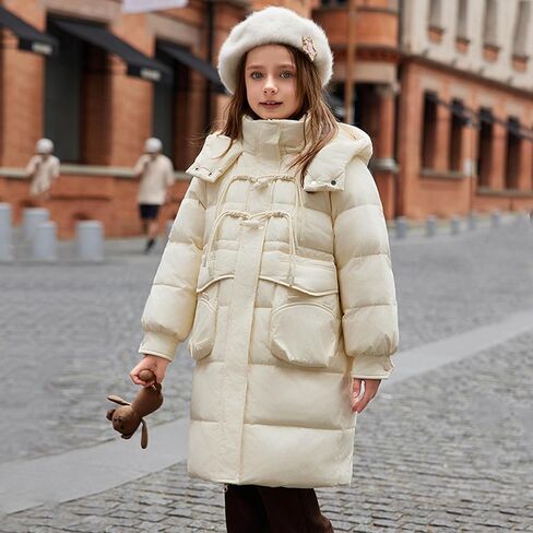 Winter Coats for Girls with Hood Thicken Water Resistant Long Puffer Jacket Trendy Warm Quilted Jackets 7-15 Years in Saudi Arabia