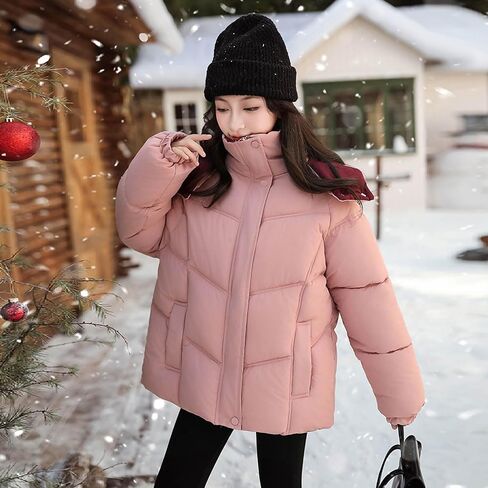 Winter Coats for Girls with Hood Trendy Water Resistant Puffer Jacket Thicken Warm Quilted Jackets Outwear 5-15 Years in Saudi Arabia