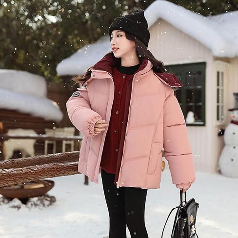 Winter Coats for Girls with Hood Trendy Water Resistant Puffer Jacket Thicken Warm Quilted Jackets Outwear 5-15 Years in Saudi Arabia