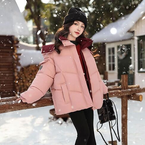 Winter Coats for Girls with Hood Trendy Water Resistant Puffer Jacket Thicken Warm Quilted Jackets Outwear 5-15 Years in Saudi Arabia