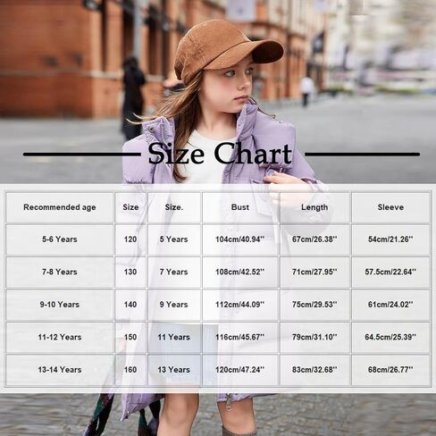 Winter Coats for Girls with Hood Thicken Water Resistant Long Puffer Jacket Trendy Warm Quilted Jackets 5-13 Years in Saudi Arabia