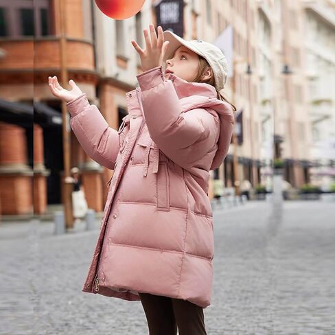 Winter Coats for Girls with Hood Thicken Water Resistant Long Puffer Jacket Trendy Warm Quilted Jackets 5-13 Years in Saudi Arabia