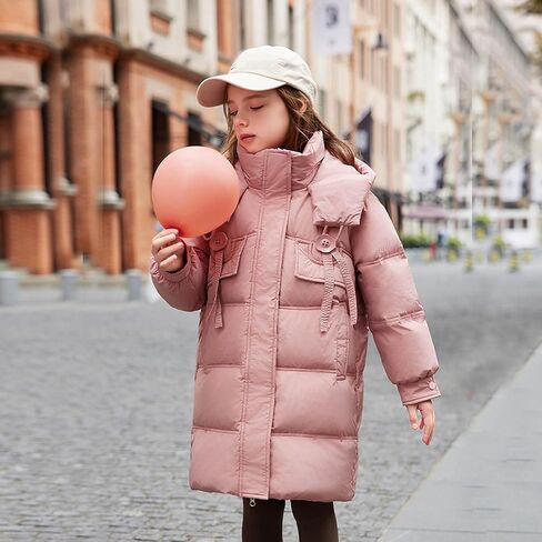 Winter Coats for Girls with Hood Thicken Water Resistant Long Puffer Jacket Trendy Warm Quilted Jackets 5-13 Years in Saudi Arabia