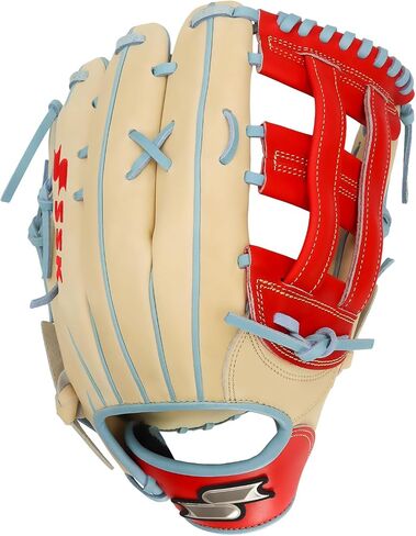 SSK Z7 Specialist Outfield Baseball Glove –12.5" - 12.75" – Right & Left Hand Throw (Camel/Red/Columbia, 12.75" - Right Hand Throw) in Saudi Arabia