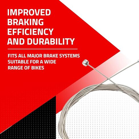 Clarks Stainless Steel Brake Wire - 3060mm Universal Steel Brake Cable for Front and Rear Brakes for Mountain Bikes (MTB), Hybrid and Road Bikes in Saudi Arabia