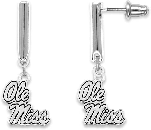 أقراط Ole Miss Silver Tilly Bar هدية مرخصة in Saudi Arabia