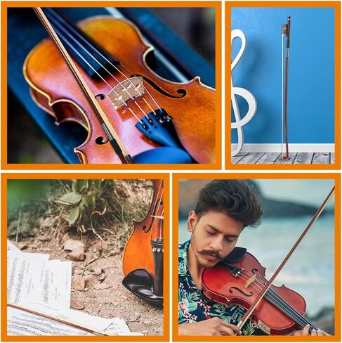 VOSAREA 3/4 Size Violin Bow - 2PCS Wooden Bow with Horse Hair Replacement for Students and - Ideal for Practice and Performance Durable and Easy to Use in Saudi Arabia