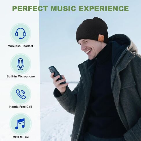 Bluetooth Beanie for Men Hat with Headphones,Unisex Tech Gifts Stocking Stuffers Adults in Saudi Arabia