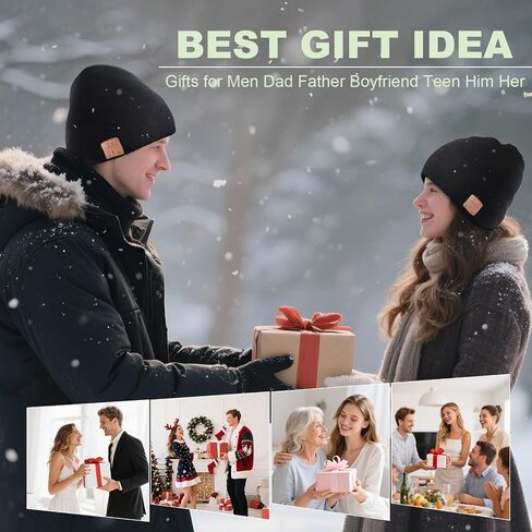 Bluetooth Beanie for Men Hat with Headphones,Unisex Tech Gifts Stocking Stuffers Adults in Saudi Arabia