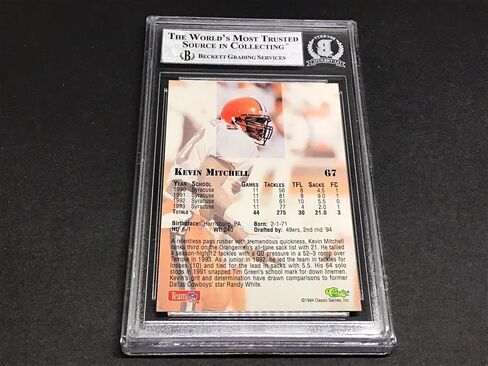 Kevin Mitchell Signed 1994 Classic Card #67 S.F. 49ers Auto Beckett BAS COA 1A - Baseball Slabbed Autographed Cards in Saudi Arabia