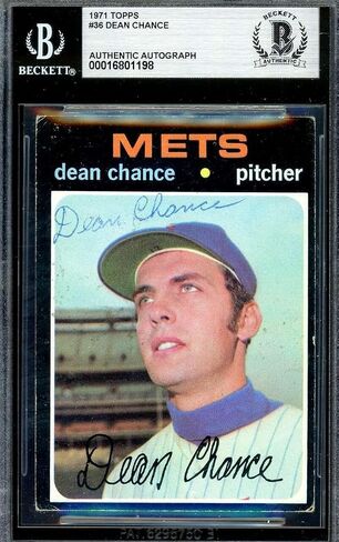 Dean Chance Beckett BAS Signed 1971 Topps Autograph - Baseball Slabbed Autographed Cards in Saudi Arabia