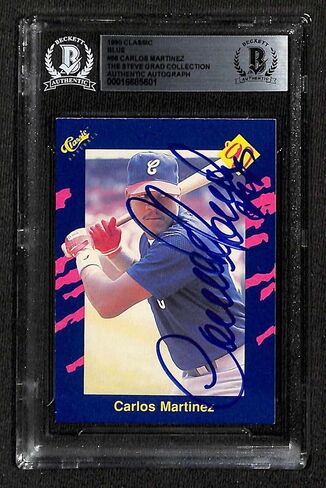 Carlos Martinez White Sox 1990 Classic #66 Signed Card BECKETT - Baseball Slabbed Autographed Cards in Saudi Arabia