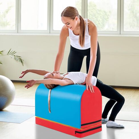Goplus Mailbox Tumbling Mat، صندوق القفز للجمباز مع حصيرة قابلة للفصل، مقبض حمل، جلد PU ممتاز، مدرب مساعد على القفز المحمول للأطفال في المنزل لممارسة التمارين الرياضية in Saudi Arabia