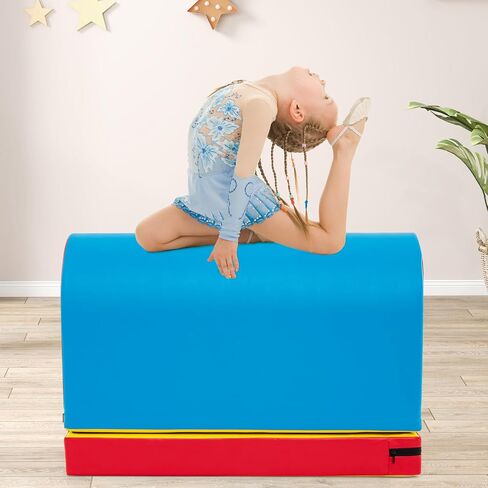 Goplus Mailbox Tumbling Mat، صندوق القفز للجمباز مع حصيرة قابلة للفصل، مقبض حمل، جلد PU ممتاز، مدرب مساعد على القفز المحمول للأطفال في المنزل لممارسة التمارين الرياضية in Saudi Arabia