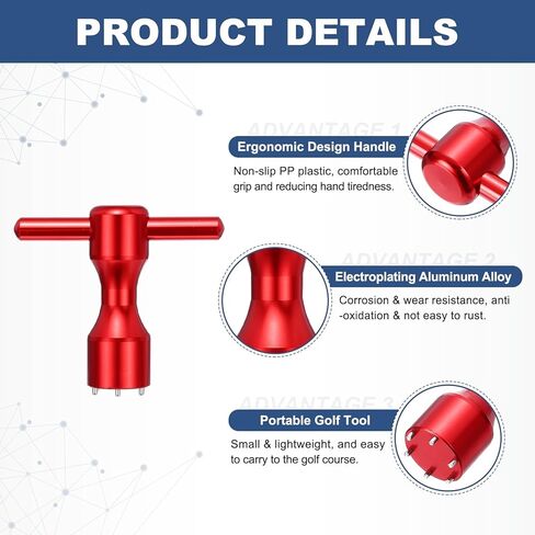 HARFINGTON Golf Putter Wrench Aluminum Alloy 6 Pin Hole Tool Red, 71mm x 80mm (2.8" x 3.15") in Saudi Arabia