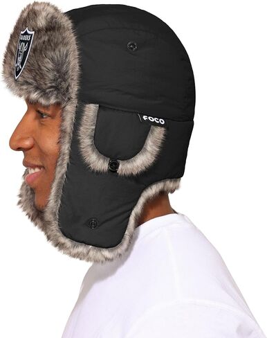 FOCO NFL Unisex-Adult NFL Team Logo Faux Fur Trapper Novelty Hat in Saudi Arabia