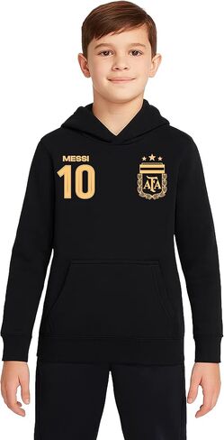 بلوفر بغطاء للرأس من Icon Sports مرخص رسميًا من الاتحاد الأرجنتيني لكرة القدم ليونيل ميسي - للأطفال من الجنسين in Saudi Arabia