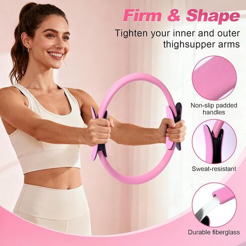 Pilates Kit 14 Pcs, Pilates Essentials Kit for Women, Pilates Equipment for Home with Yoga Circle Ball Ring, 5 Resistance Bands,Pedal Puller Resistance Band,Anti-Slip Socks for Starter Set Accessories in Saudi Arabia