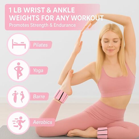 Pilates Ring Set 14 PCS Circle Yoga Ring, Pilates Ball, Adjustable Ankle and Wrist Weights, Resistance Bands, Grip Socks, Instruction Mauel Guides, Yoga, Women Home Workouts Essentials Starter Set in Saudi Arabia